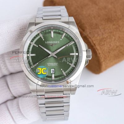 Replica Longines Conquest Green Dial 41mm Stainless Steel Watch 2824 Movement